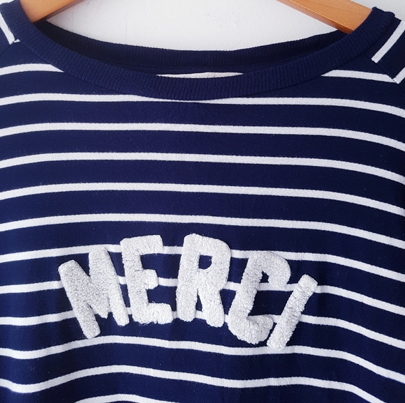 PER SE Navy Blue & White Stripe Merci Sweatshirt - Picture 3 of 8